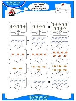 Çocuklar İçin toplam işlemi yaprak testleri 